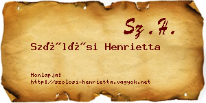 Szőlősi Henrietta névjegykártya